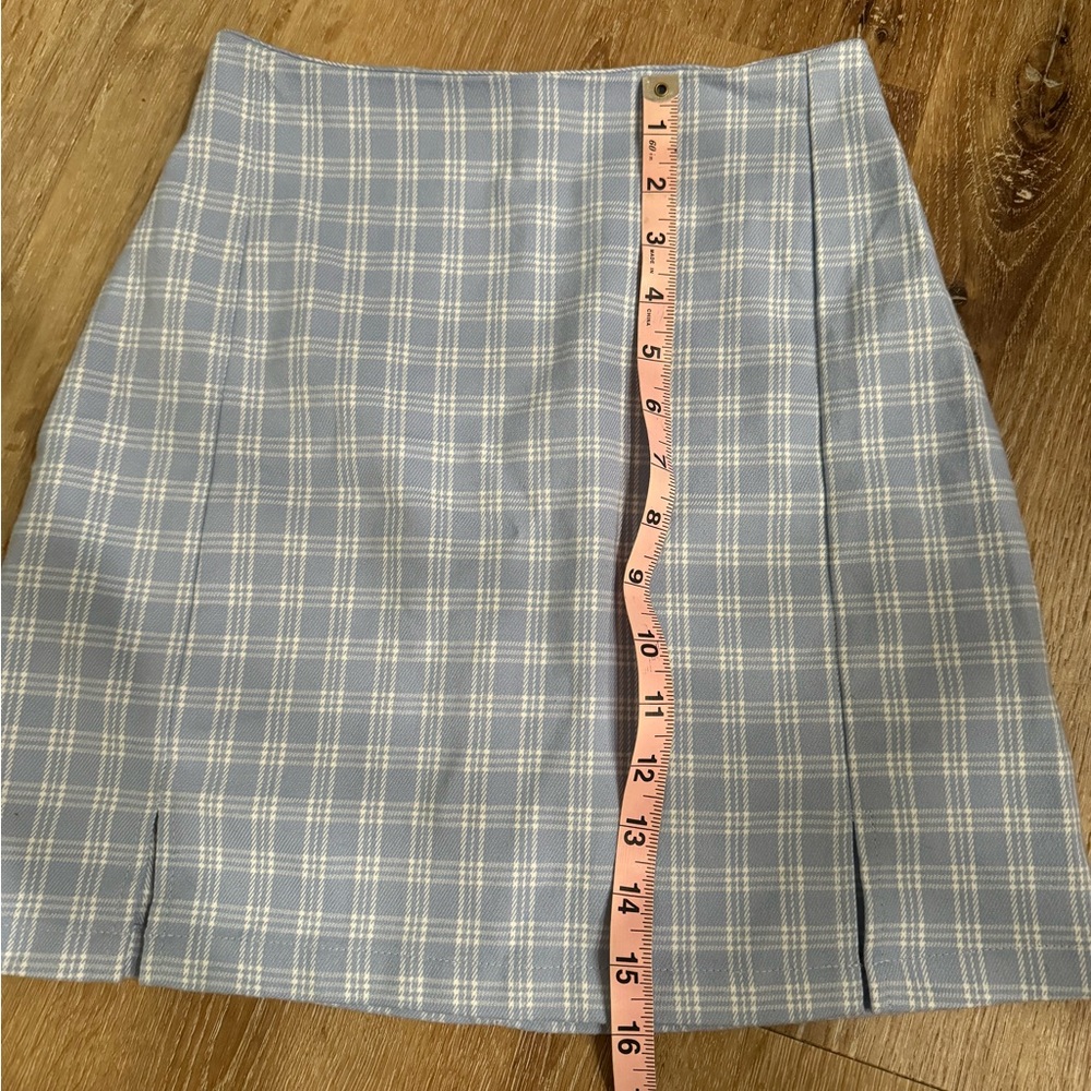 Brandy Melville light blue plaid mini skirt. One size. Excellent condition